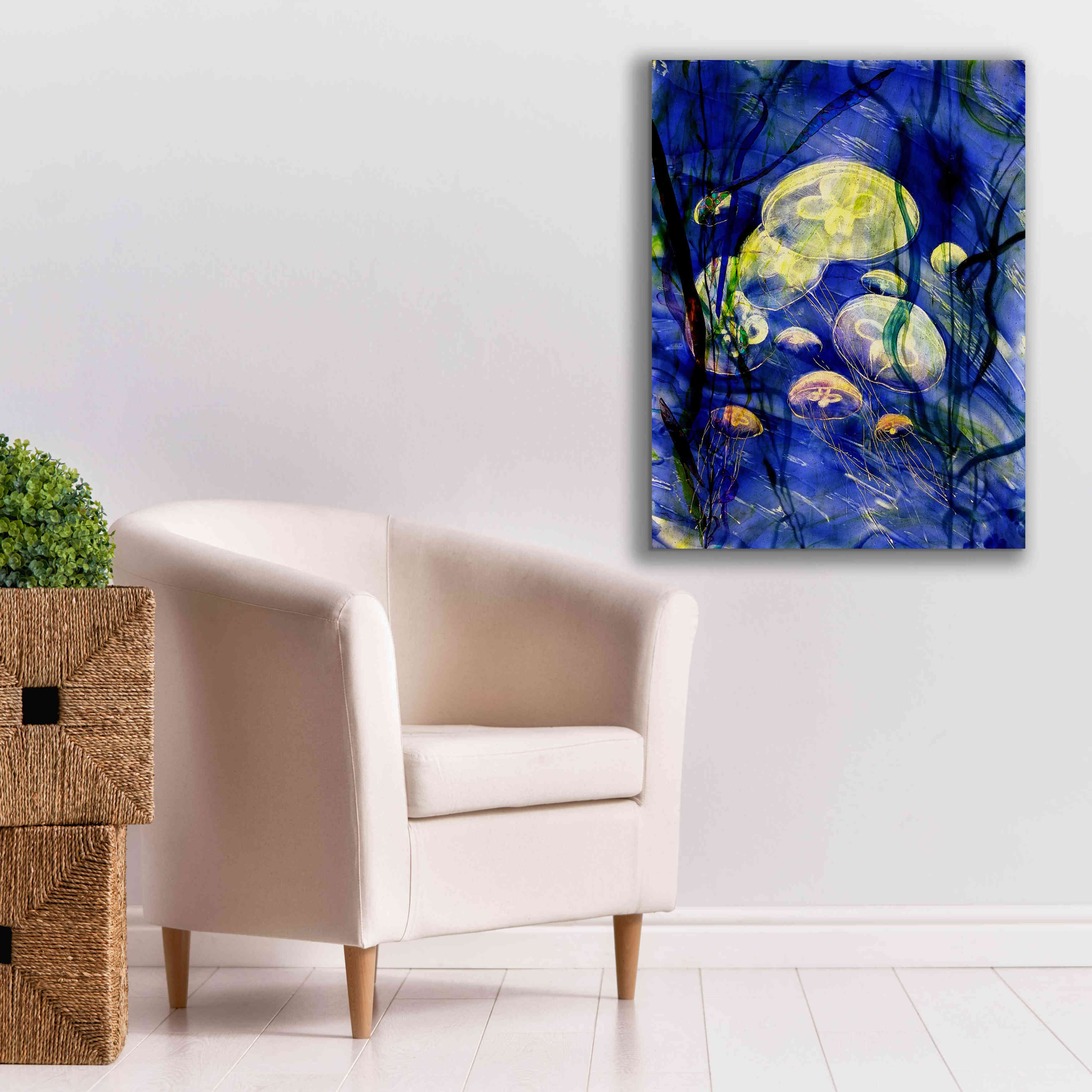 'Swimming With The Jellies' by Rita Shimelfarb, Giclee Canvas Wall Art,26x34