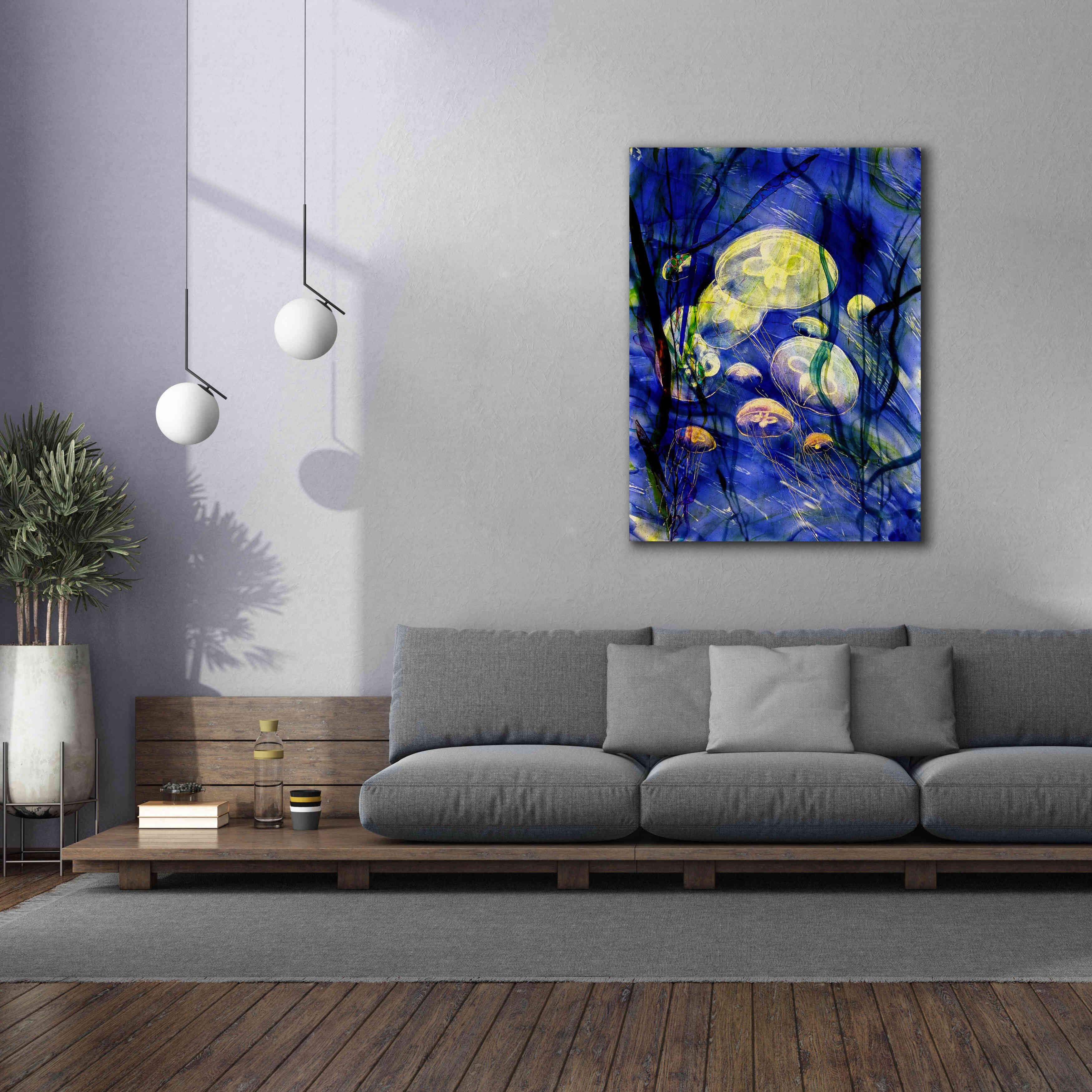 'Swimming With The Jellies' by Rita Shimelfarb, Giclee Canvas Wall Art,40x54