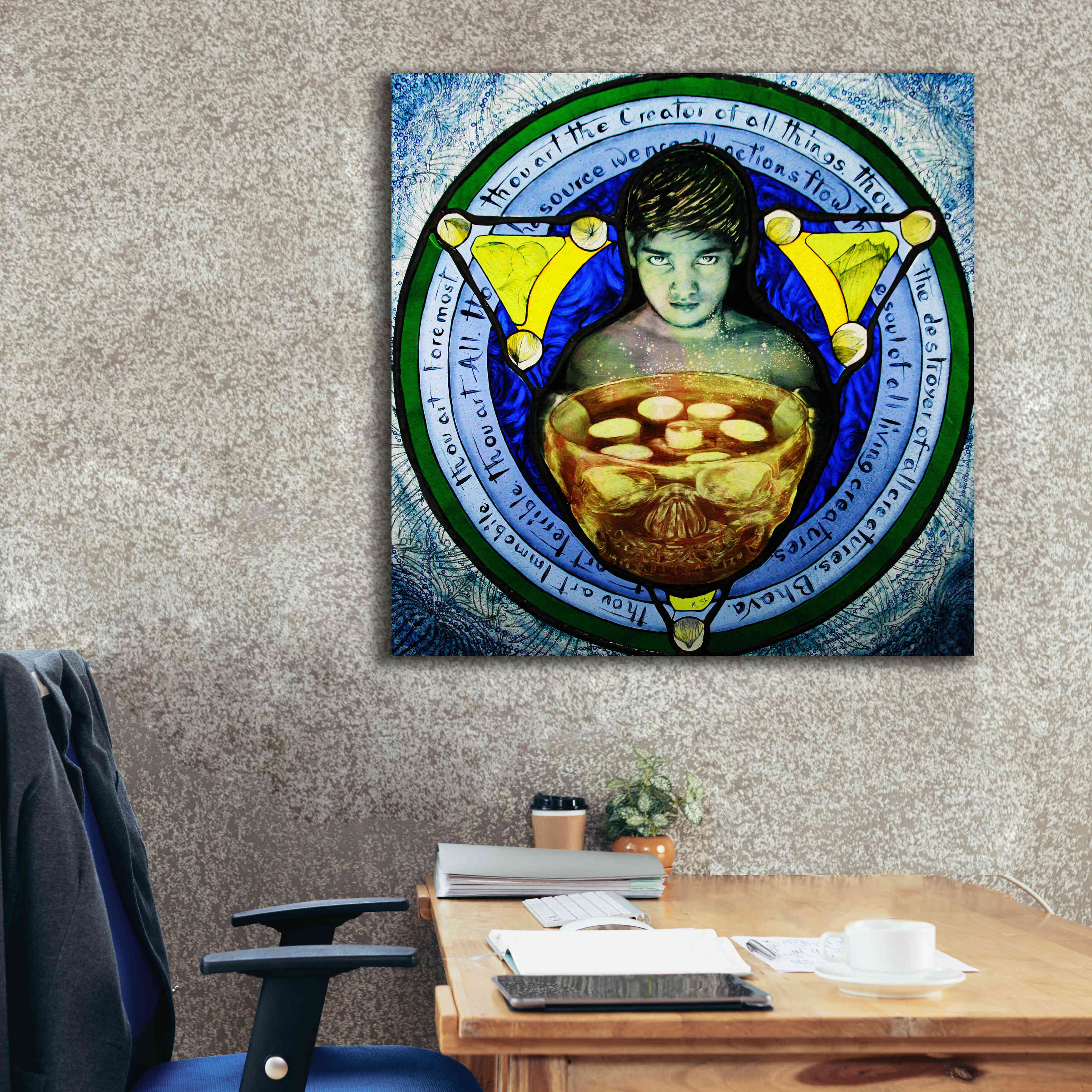 'Shiva' by Rita Shimelfarb, Giclee Canvas Wall Art,37x37