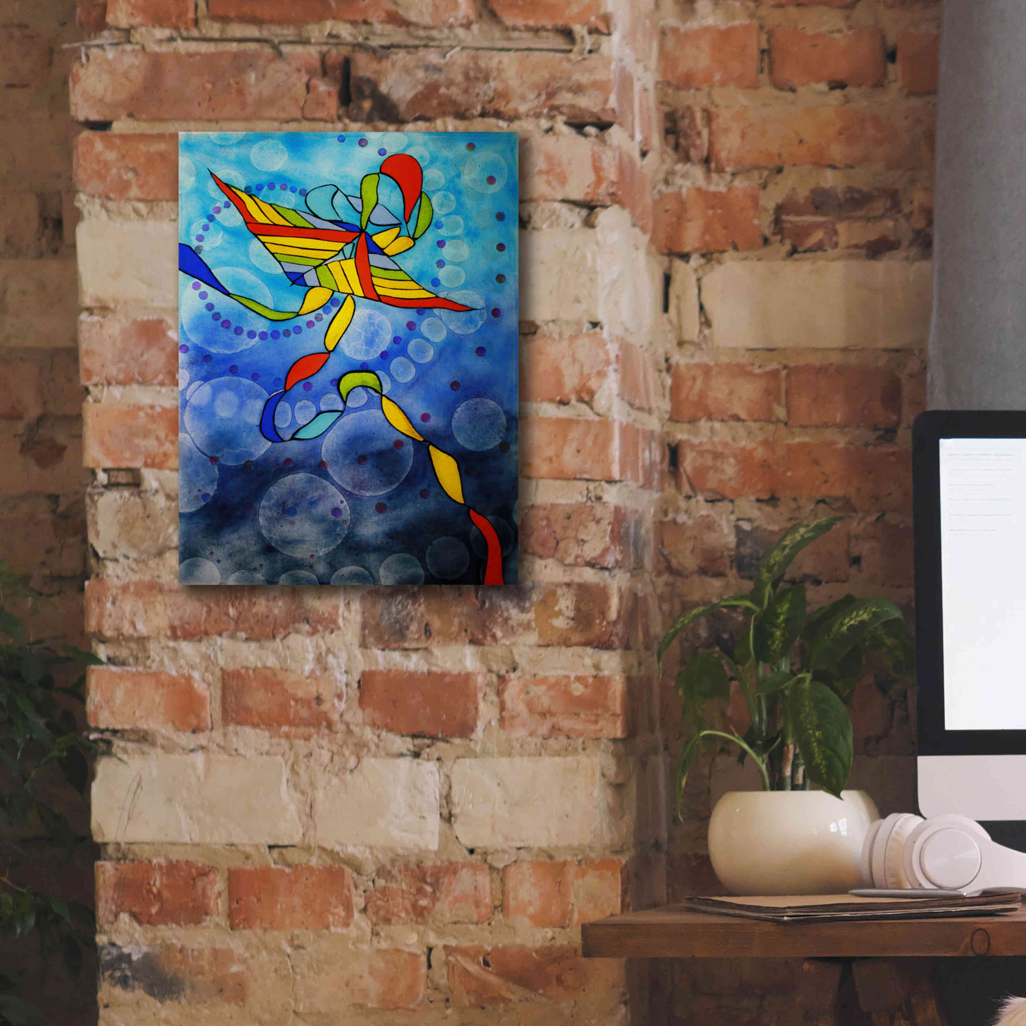 'Kite Transmitted' by Rita Shimelfarb, Giclee Canvas Wall Art,12x16