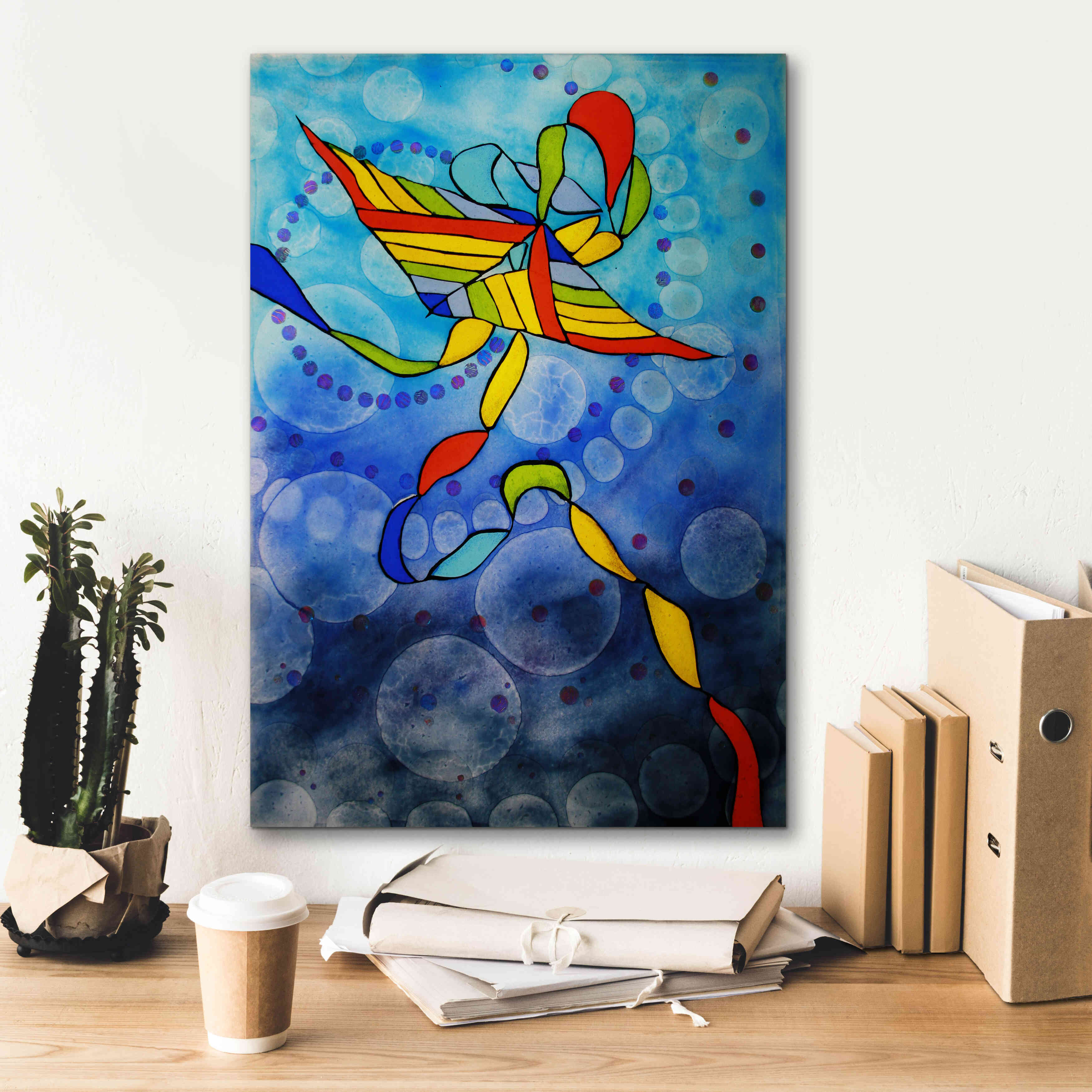 'Kite Transmitted' by Rita Shimelfarb, Giclee Canvas Wall Art,18x26