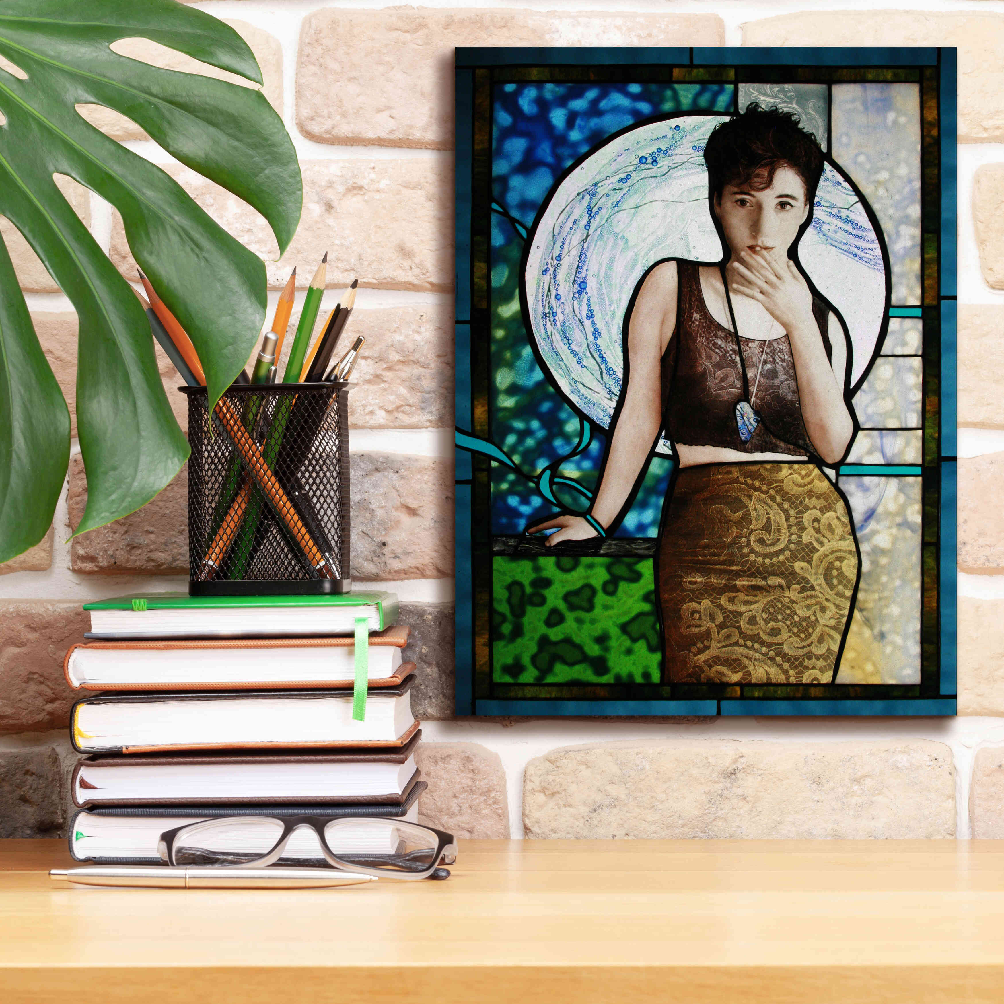 'Blueheart' by Rita Shimelfarb, Giclee Canvas Wall Art,12x16