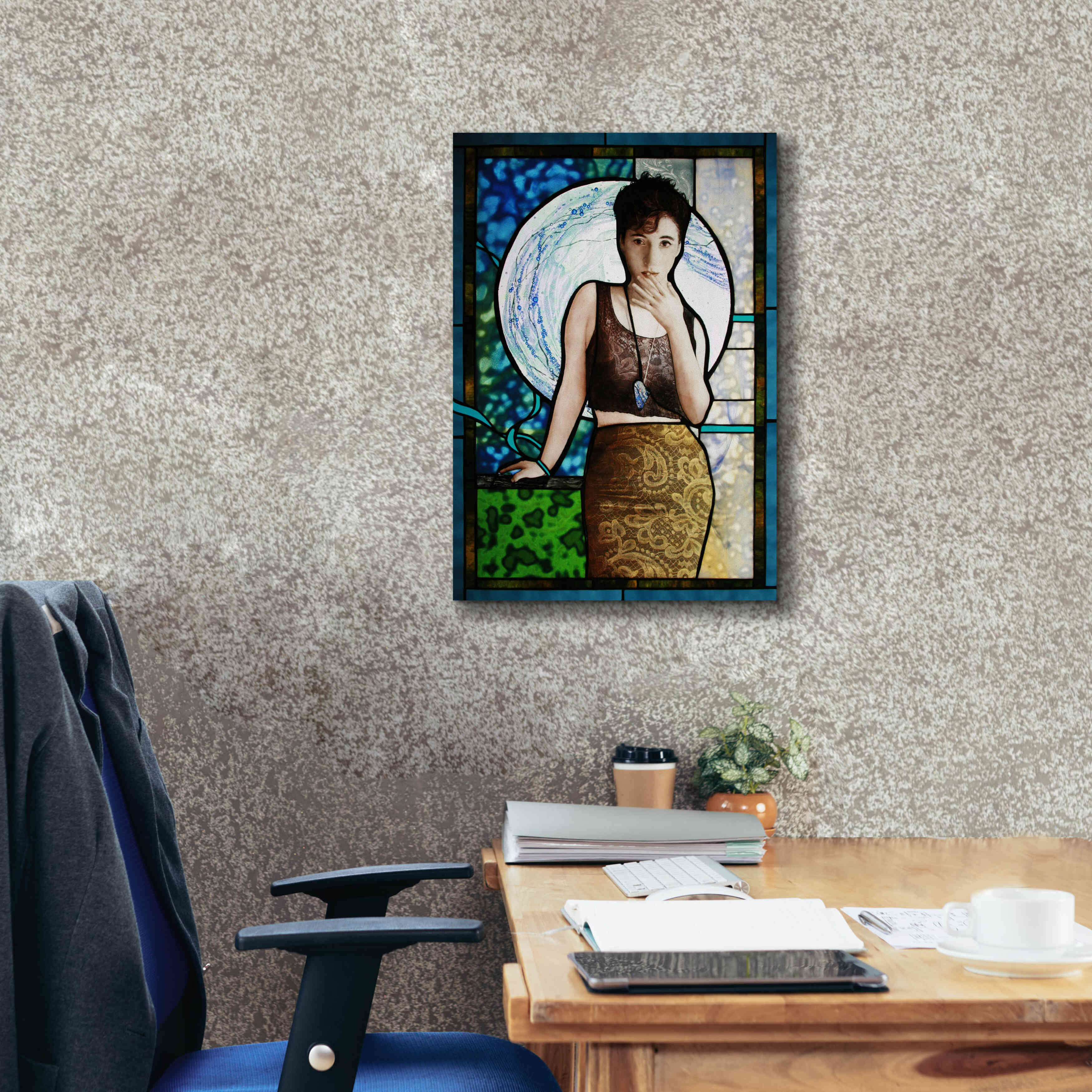 'Blueheart' by Rita Shimelfarb, Giclee Canvas Wall Art,18x26