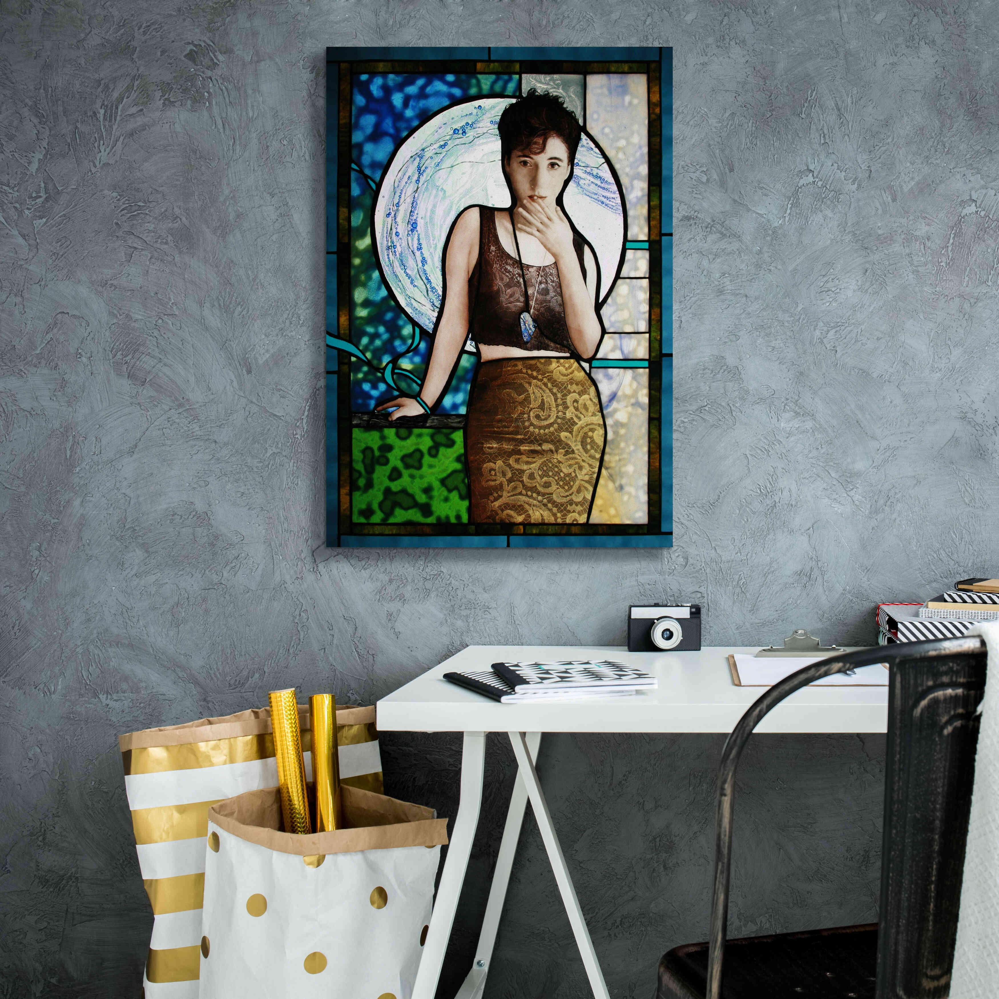 'Blueheart' by Rita Shimelfarb, Giclee Canvas Wall Art,18x26