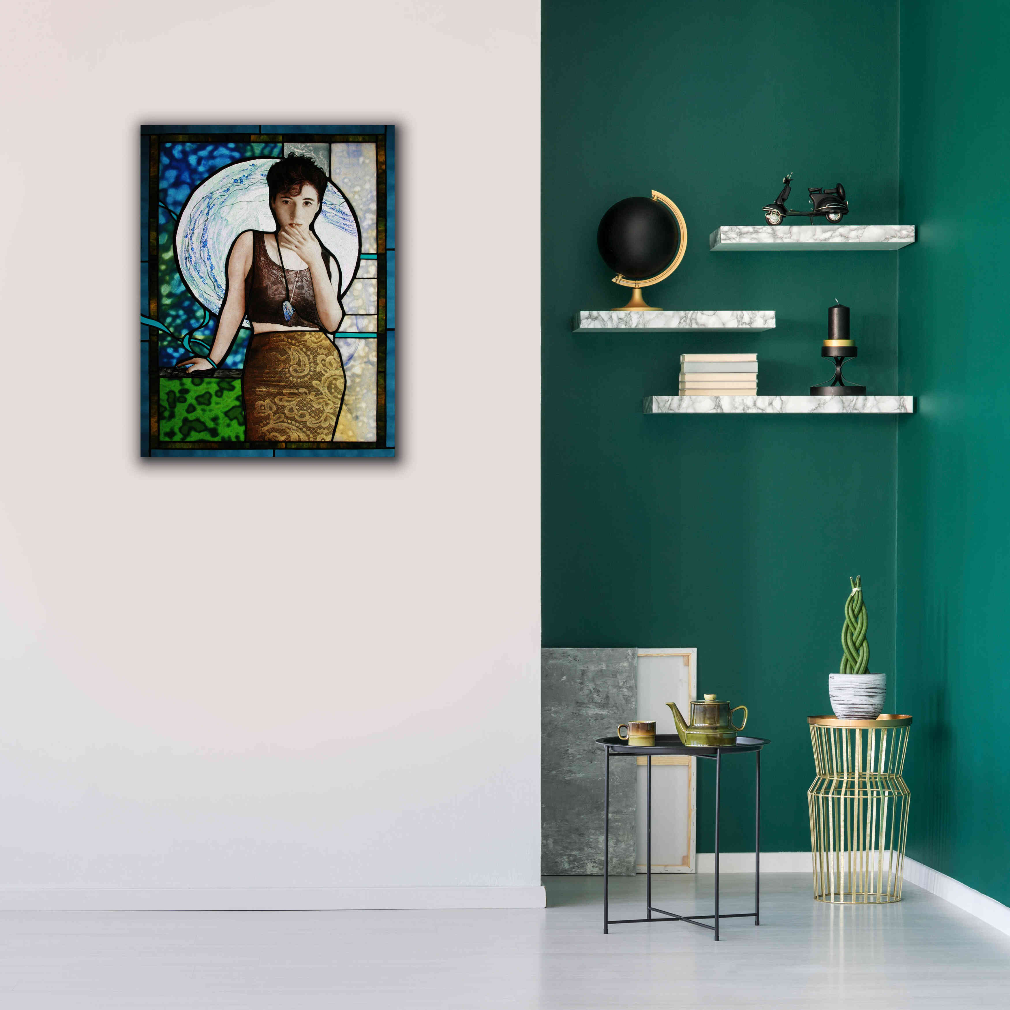 'Blueheart' by Rita Shimelfarb, Giclee Canvas Wall Art,26x34