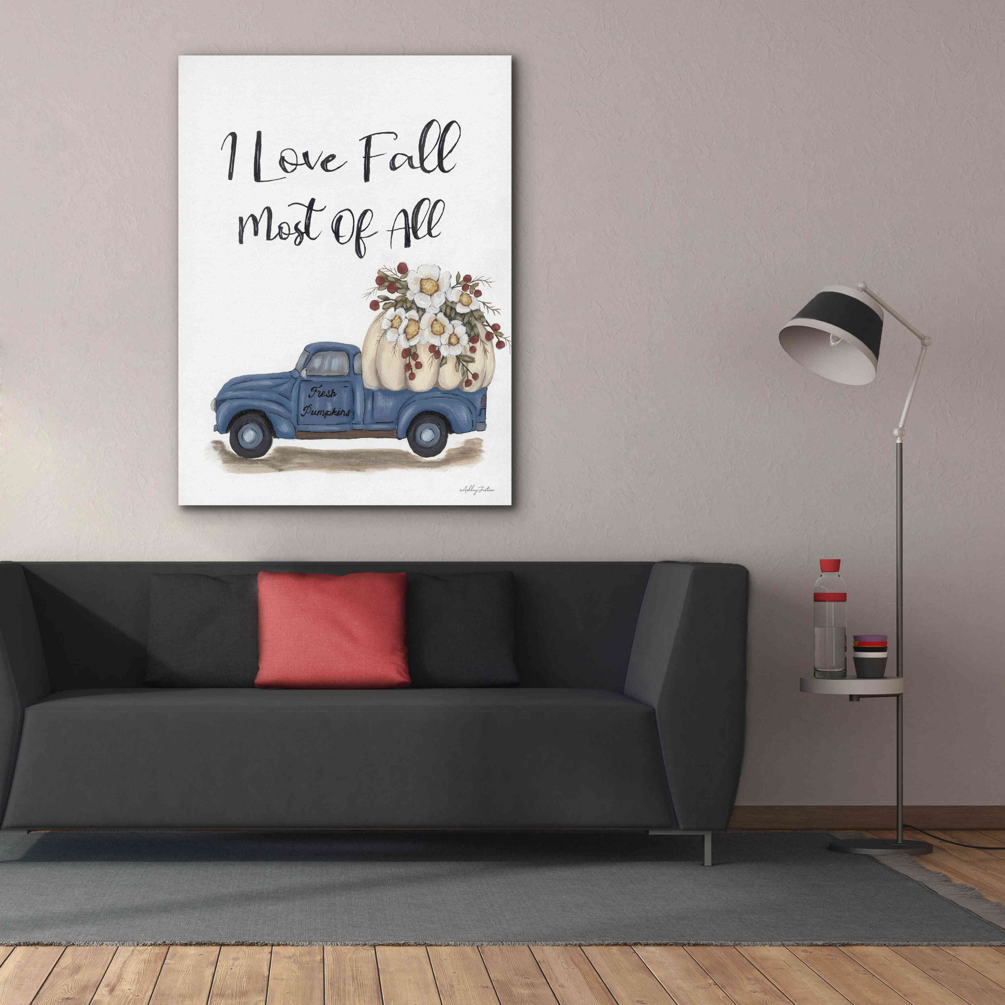 'I Love Fall Most of All' by Ashley Justice, Giclee Canvas Wall Art,40x54