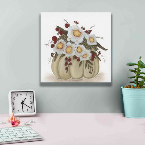 Image of 'Floral Pumpkin' by Ashley Justice, Giclee Canvas Wall Art,12x12