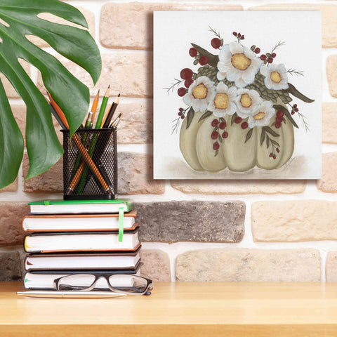 Image of 'Floral Pumpkin' by Ashley Justice, Giclee Canvas Wall Art,12x12