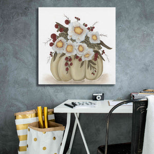 'Floral Pumpkin' by Ashley Justice, Giclee Canvas Wall Art,26x26