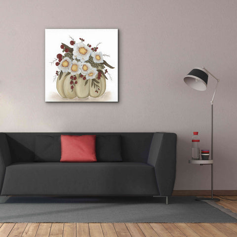 Image of 'Floral Pumpkin' by Ashley Justice, Giclee Canvas Wall Art,37x37