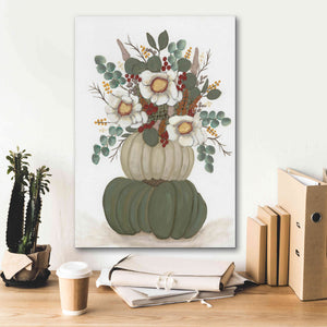 'Floral Pumpkin Stack' by Ashley Justice, Giclee Canvas Wall Art,18x26