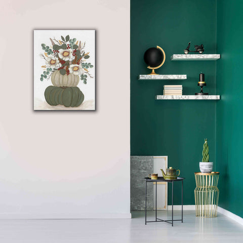 Image of 'Floral Pumpkin Stack' by Ashley Justice, Giclee Canvas Wall Art,26x34