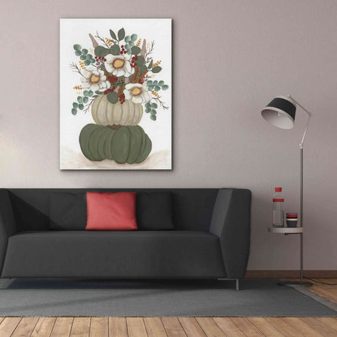 Image of 'Floral Pumpkin Stack' by Ashley Justice, Giclee Canvas Wall Art,40x54