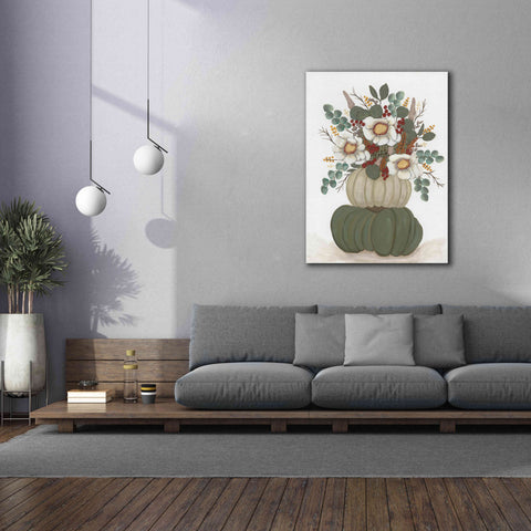 Image of 'Floral Pumpkin Stack' by Ashley Justice, Giclee Canvas Wall Art,40x54