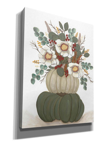 Image of 'Floral Pumpkin Stack' by Ashley Justice, Giclee Canvas Wall Art