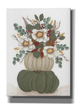 'Floral Pumpkin Stack' by Ashley Justice, Giclee Canvas Wall Art