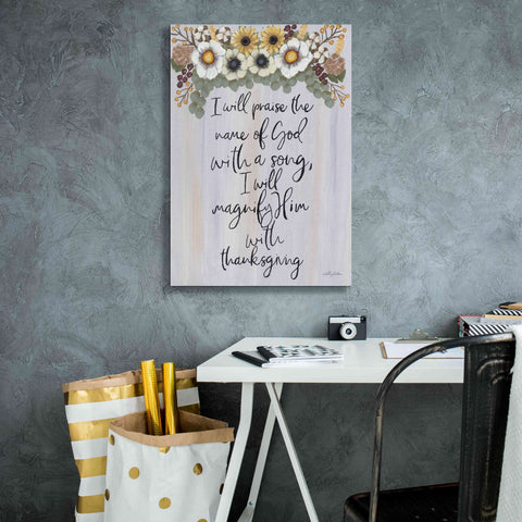 Image of 'I Will Praise the Name of God' by Ashley Justice, Giclee Canvas Wall Art,18x26