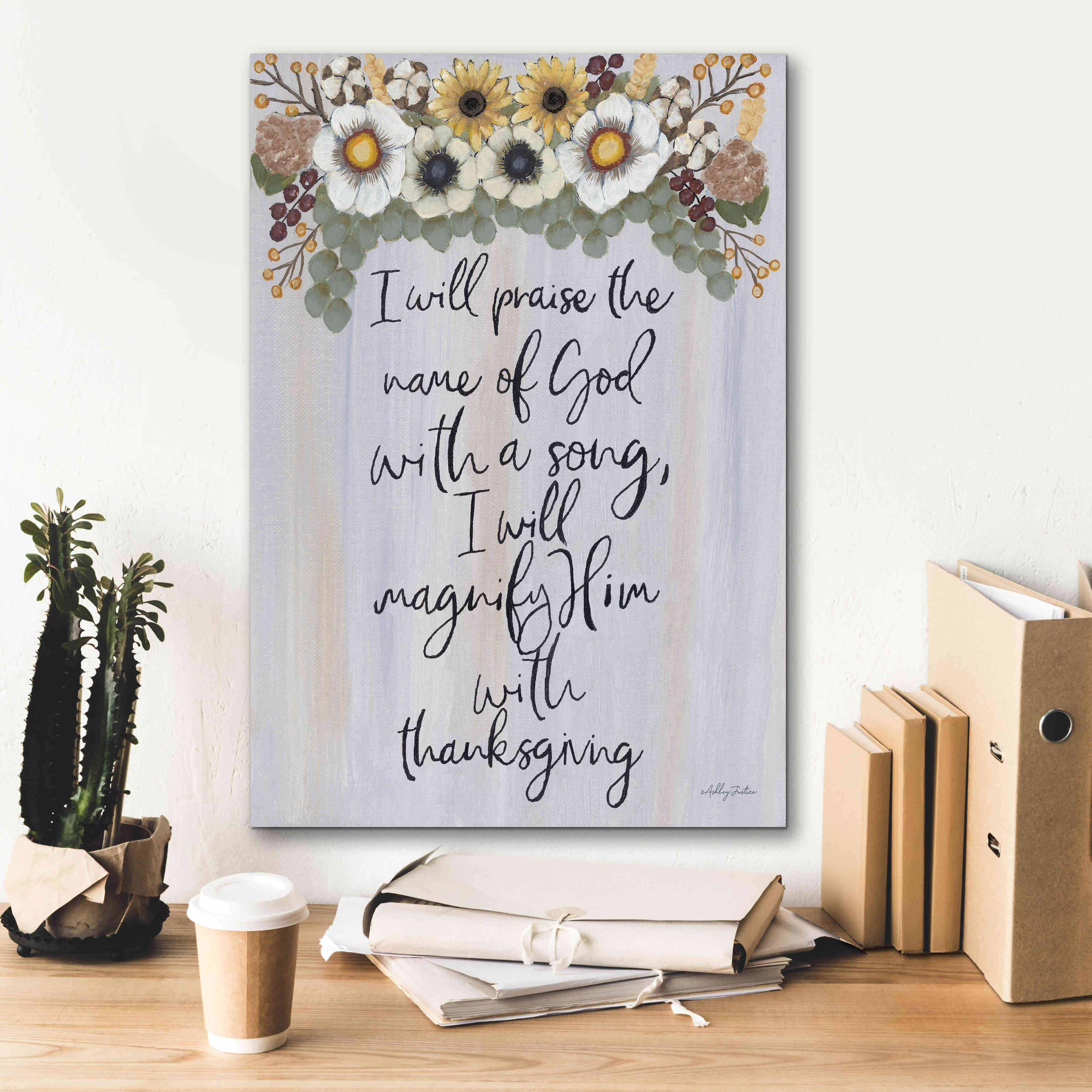 'I Will Praise the Name of God' by Ashley Justice, Giclee Canvas Wall Art,18x26