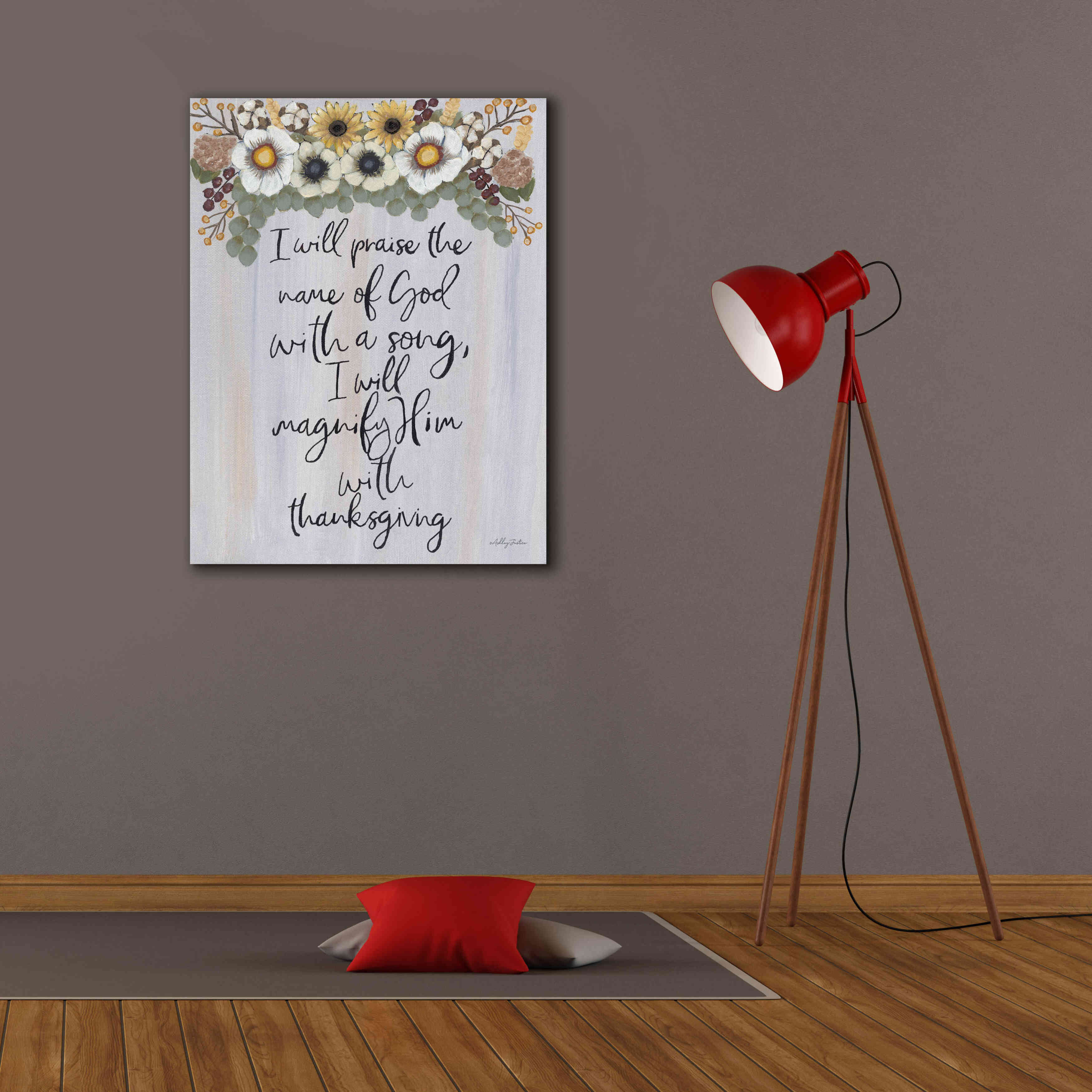 'I Will Praise the Name of God' by Ashley Justice, Giclee Canvas Wall Art,26x34
