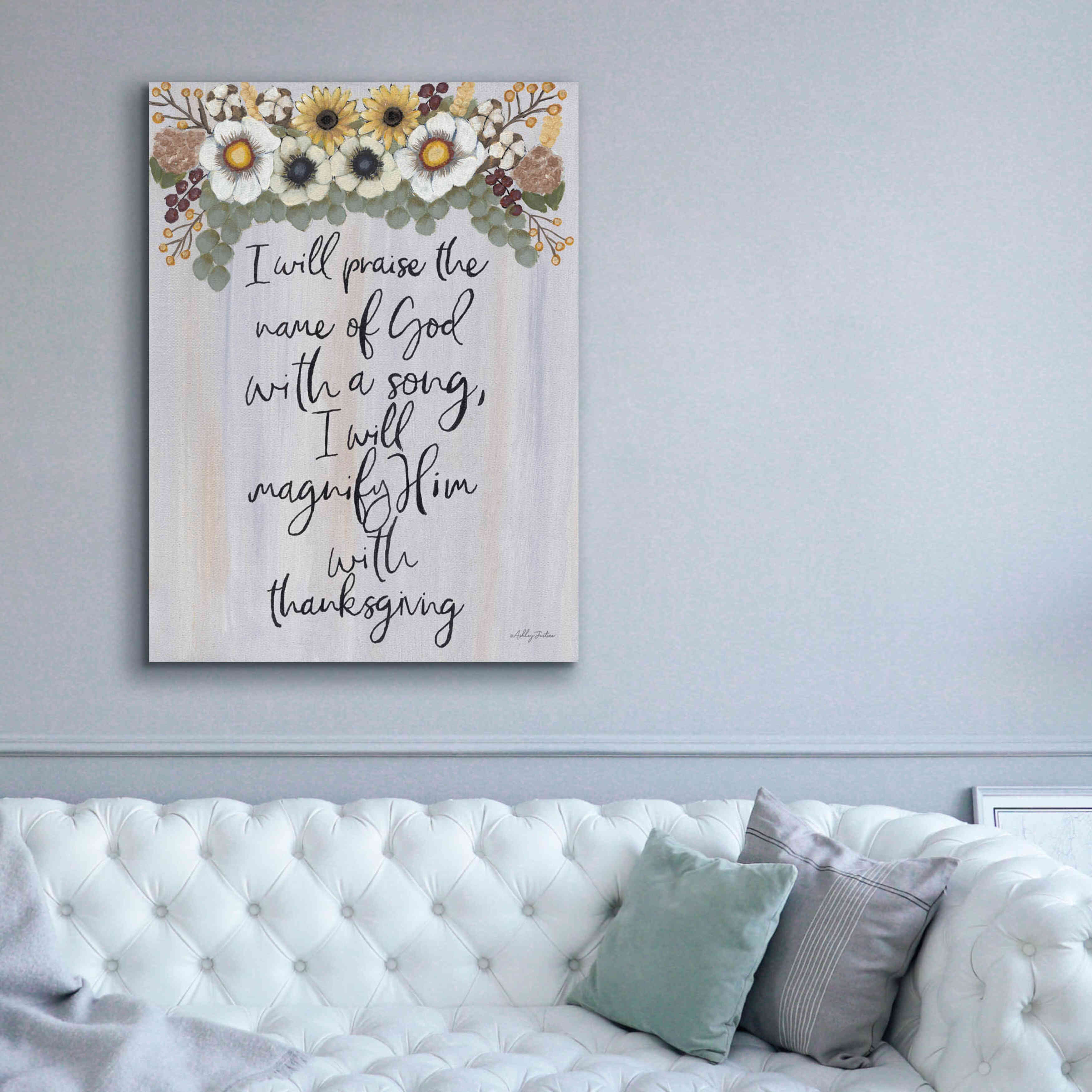 'I Will Praise the Name of God' by Ashley Justice, Giclee Canvas Wall Art,40x54