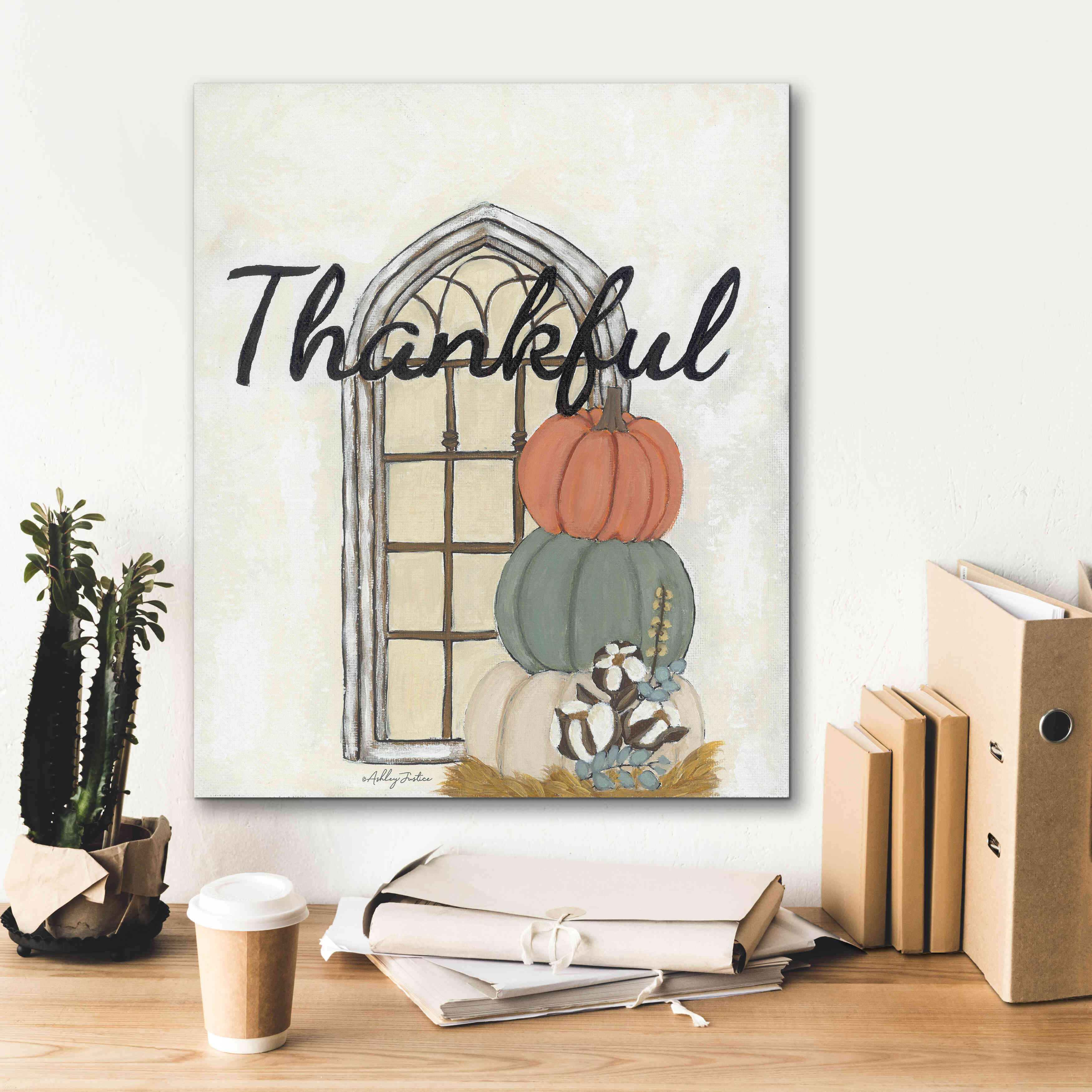 'Fall Thankful' by Ashley Justice, Giclee Canvas Wall Art,20x24