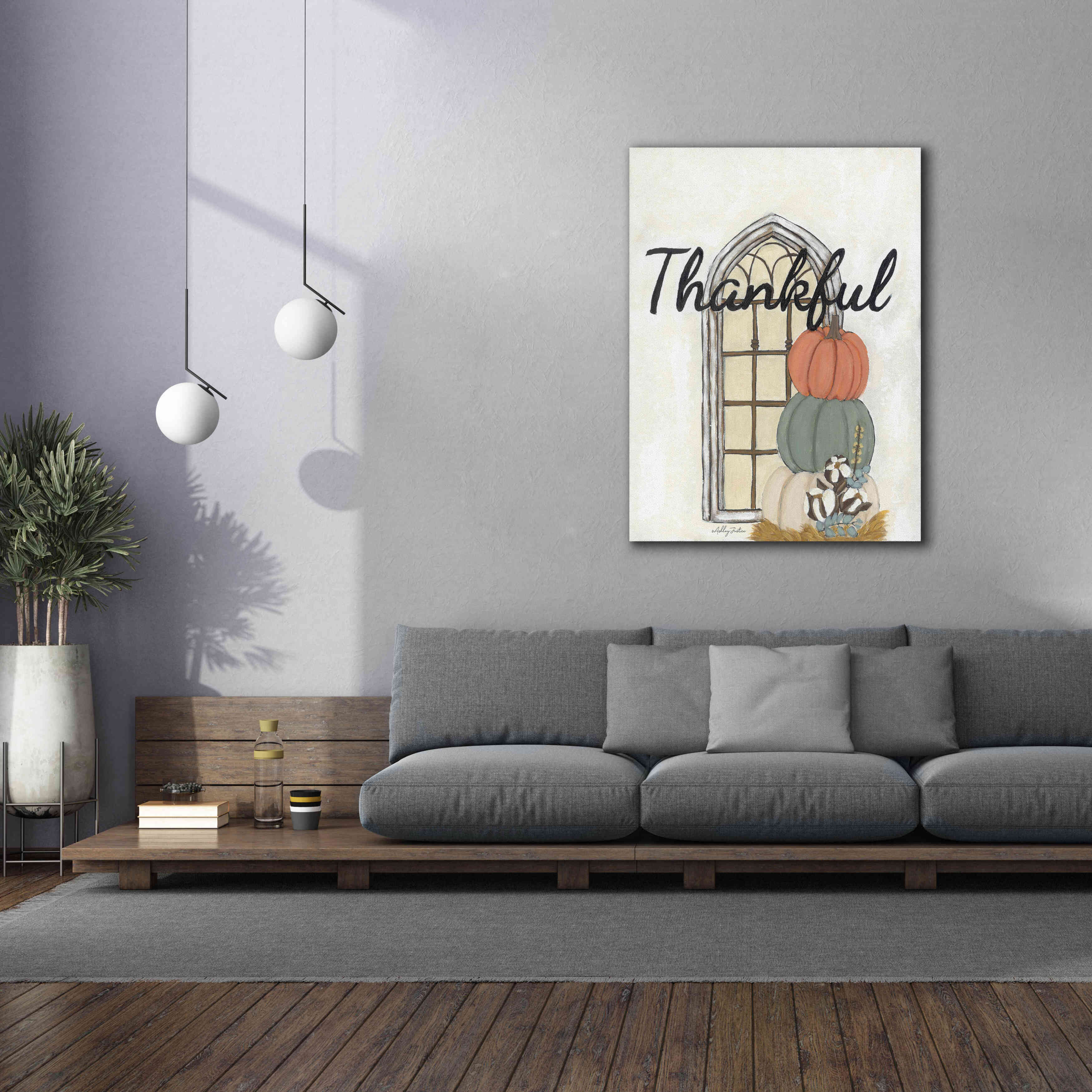'Fall Thankful' by Ashley Justice, Giclee Canvas Wall Art,40x54