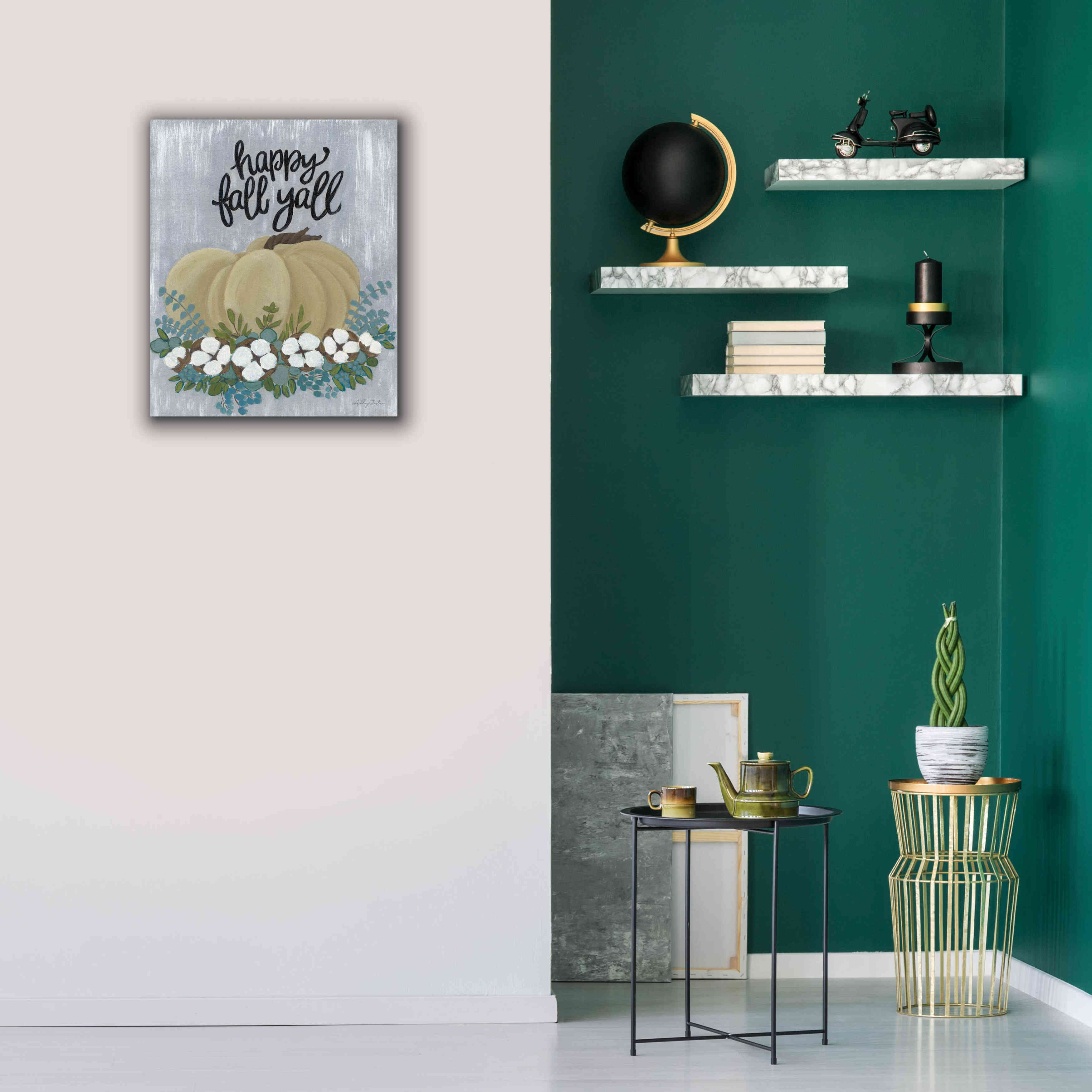 'Happy Fall Y'All' by Ashley Justice, Giclee Canvas Wall Art,20x24