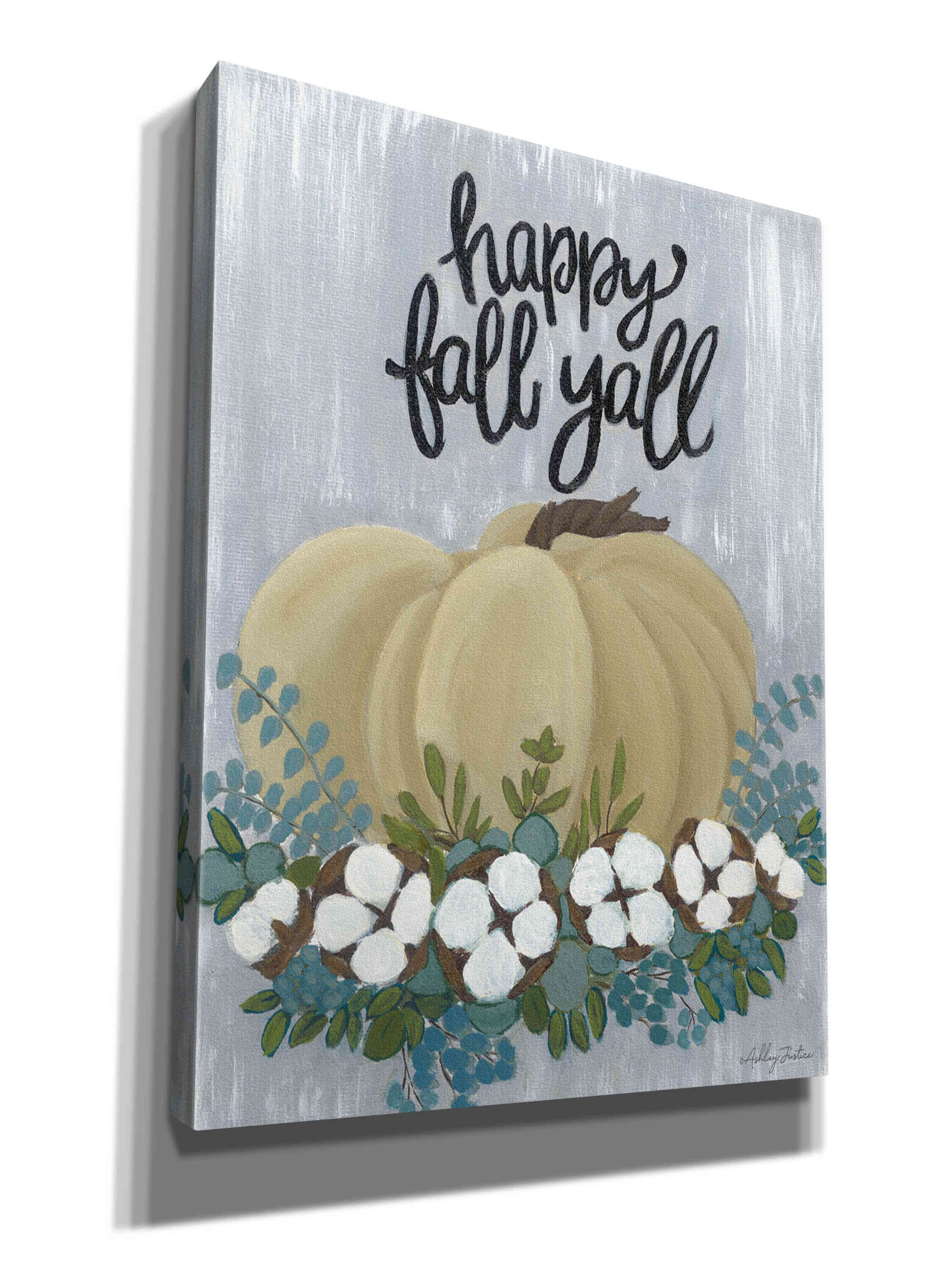 'Happy Fall Y'All' by Ashley Justice, Giclee Canvas Wall Art