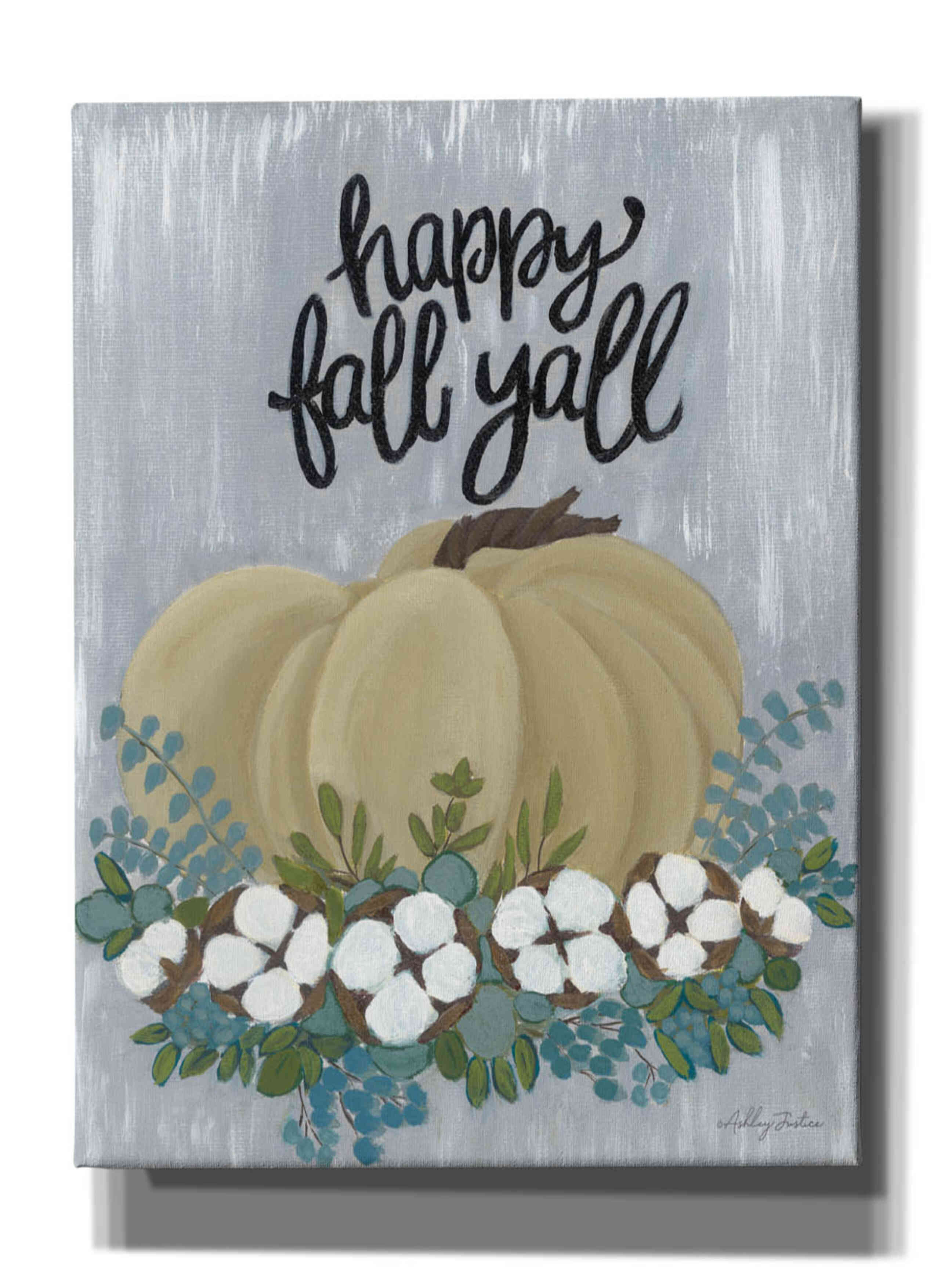 'Happy Fall Y'All' by Ashley Justice, Giclee Canvas Wall Art