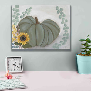 'Green Pumpkin' by Ashley Justice, Giclee Canvas Wall Art,16x12