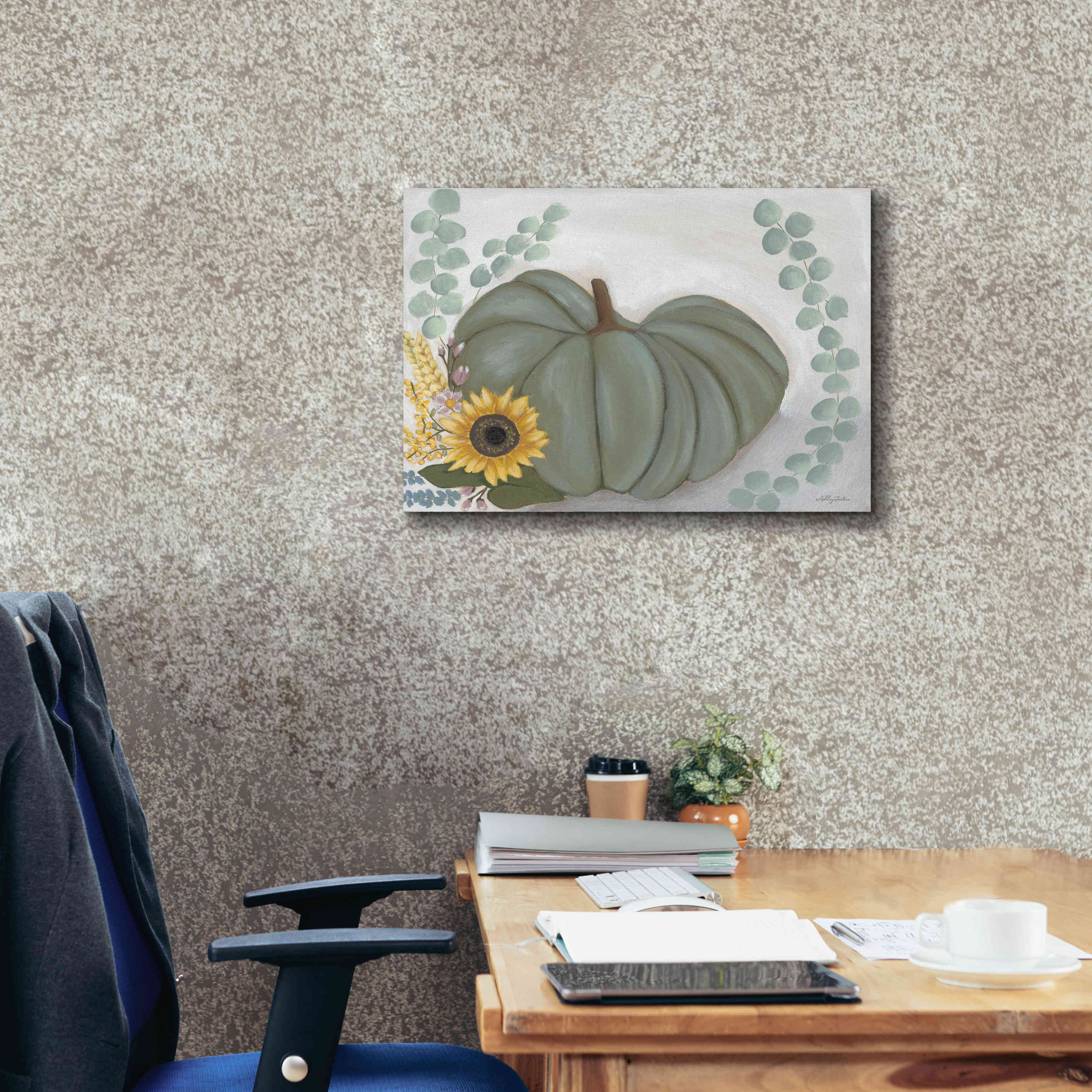 'Green Pumpkin' by Ashley Justice, Giclee Canvas Wall Art,24x20