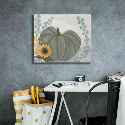 Image of 'Green Pumpkin' by Ashley Justice, Giclee Canvas Wall Art,24x20