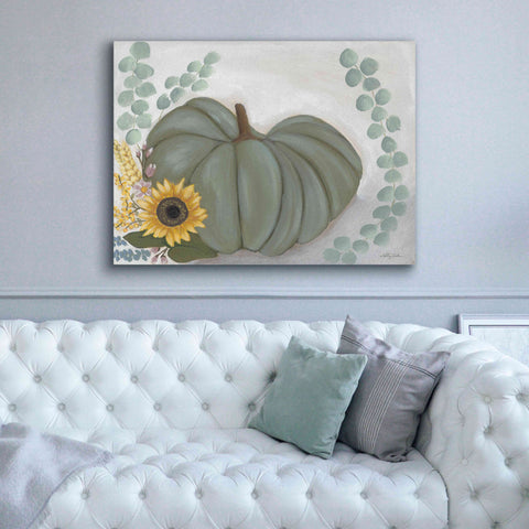 Image of 'Green Pumpkin' by Ashley Justice, Giclee Canvas Wall Art,54x40