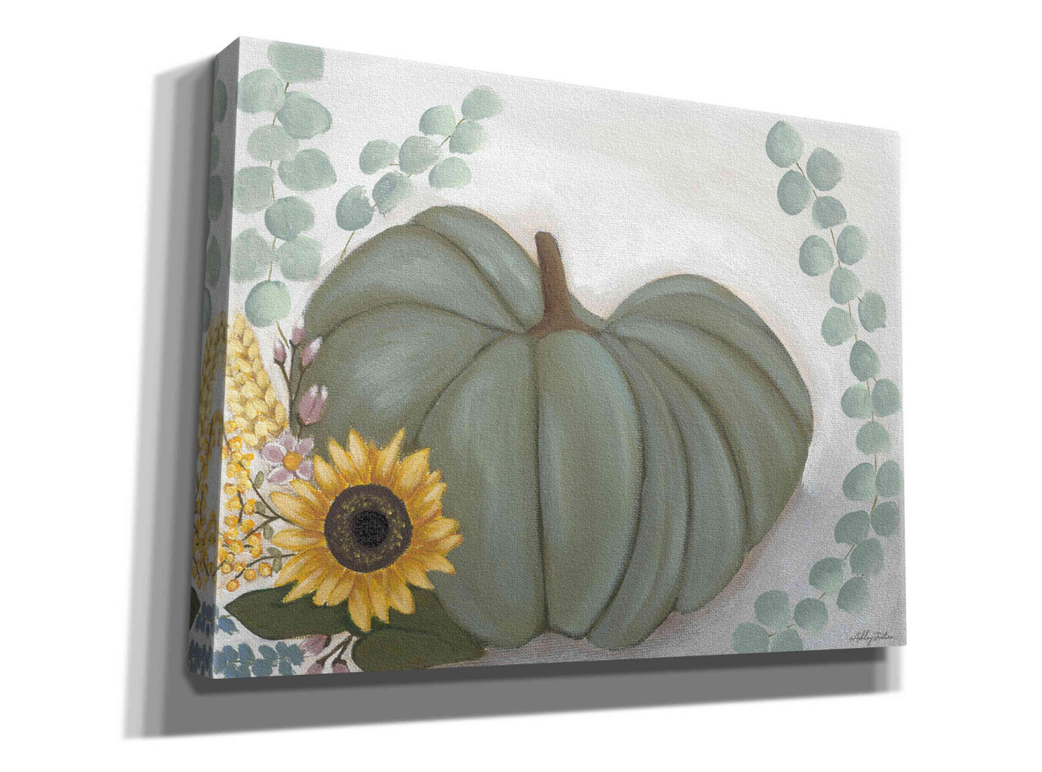 'Green Pumpkin' by Ashley Justice, Giclee Canvas Wall Art