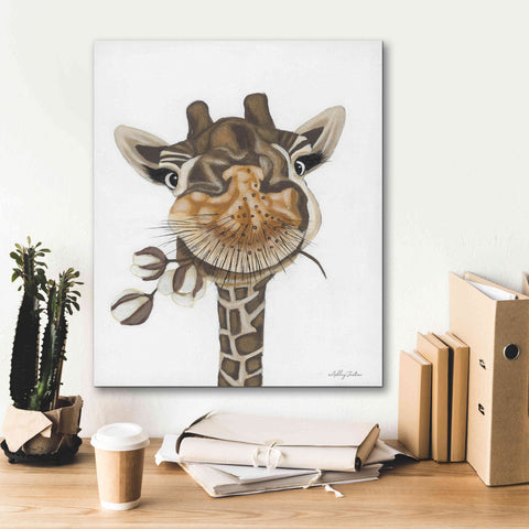 Image of 'Giraffe with Cotton' by Ashley Justice, Giclee Canvas Wall Art,20x24