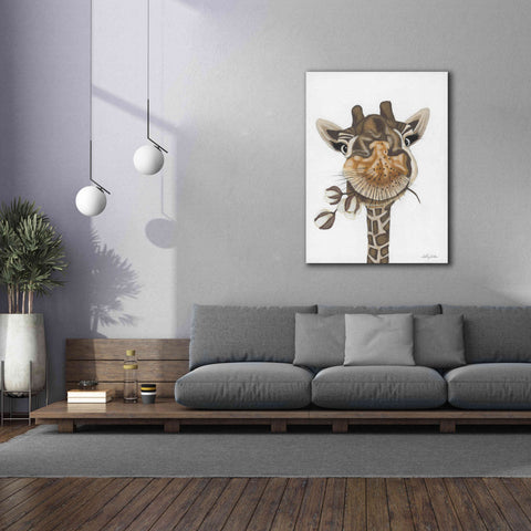Image of 'Giraffe with Cotton' by Ashley Justice, Giclee Canvas Wall Art,40x54