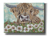 'Floral Highland Cow' by Ashley Justice, Giclee Canvas Wall Art