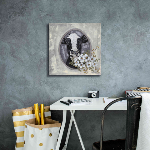 Image of 'Framed Cow' by Ashley Justice, Giclee Canvas Wall Art,18x18