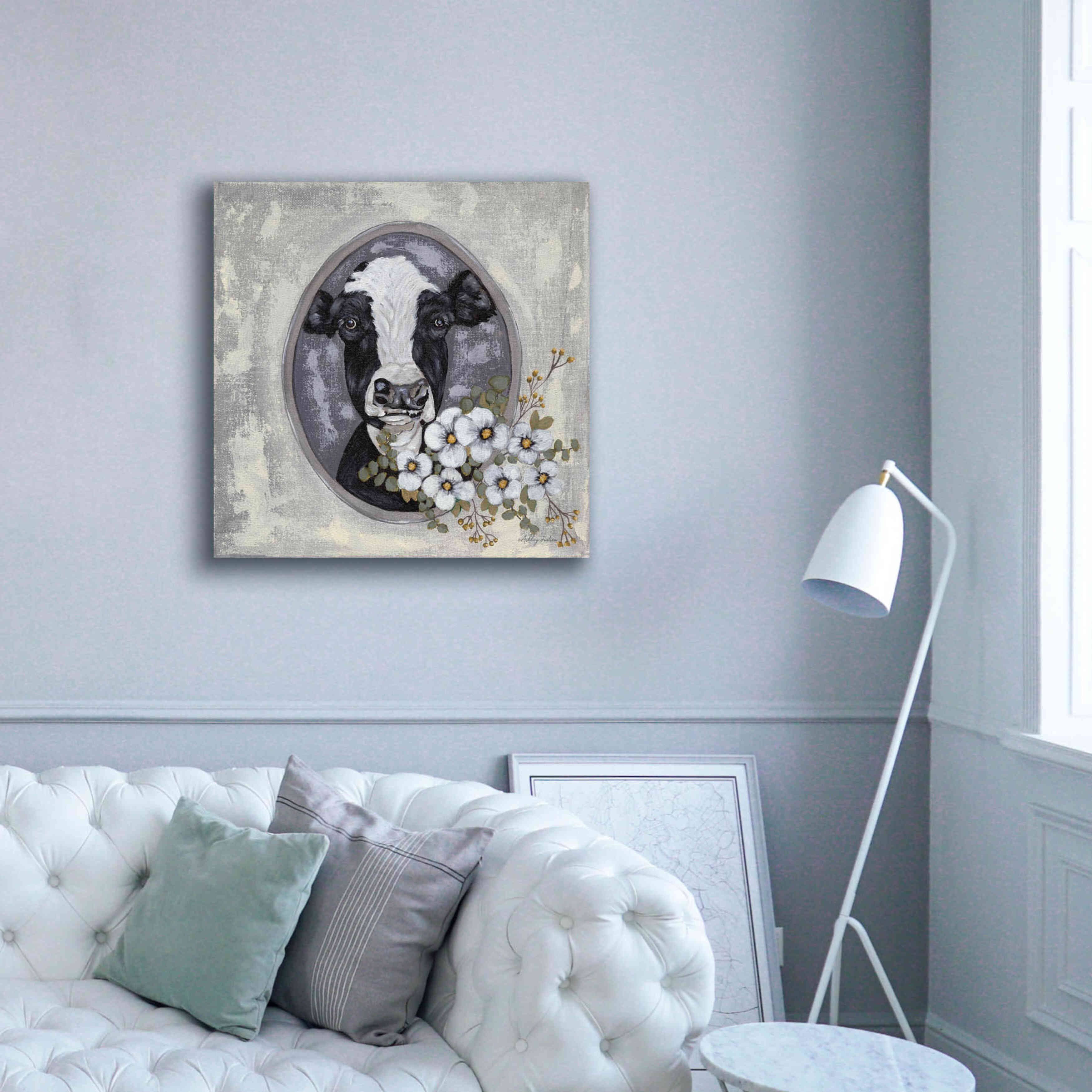 'Framed Cow' by Ashley Justice, Giclee Canvas Wall Art,37x37