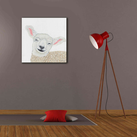 Image of 'Smiling Sheep' by Ashley Justice, Giclee Canvas Wall Art,26x26