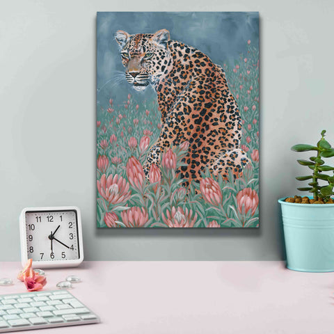 Image of 'Leopard in the Flowers' by JG Studios, Giclee Canvas Wall Art,12x16