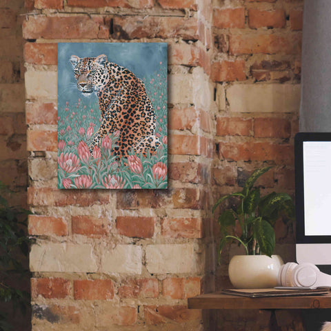 Image of 'Leopard in the Flowers' by JG Studios, Giclee Canvas Wall Art,12x16