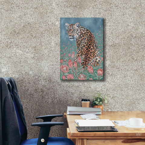 Image of 'Leopard in the Flowers' by JG Studios, Giclee Canvas Wall Art,18x26