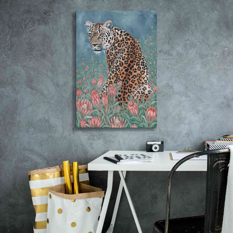 Image of 'Leopard in the Flowers' by JG Studios, Giclee Canvas Wall Art,18x26