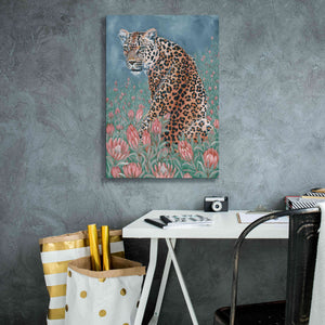 'Leopard in the Flowers' by JG Studios, Giclee Canvas Wall Art,18x26