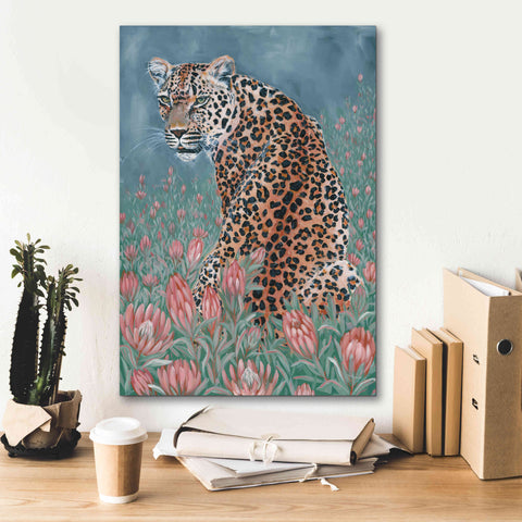 Image of 'Leopard in the Flowers' by JG Studios, Giclee Canvas Wall Art,18x26