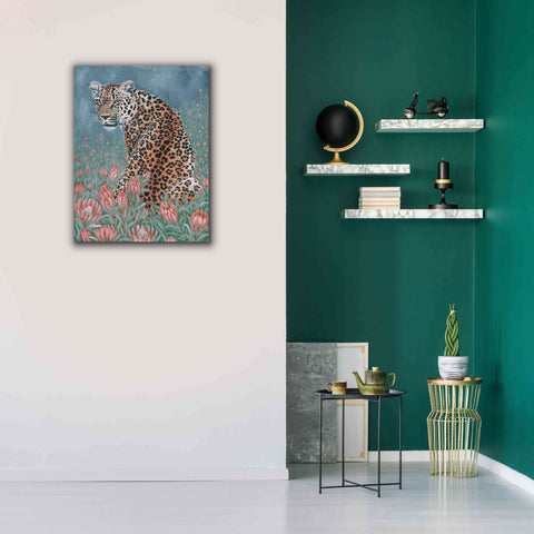 Image of 'Leopard in the Flowers' by JG Studios, Giclee Canvas Wall Art,26x34