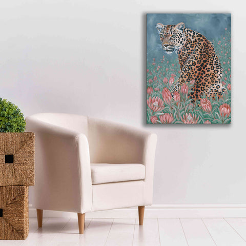 Image of 'Leopard in the Flowers' by JG Studios, Giclee Canvas Wall Art,26x34