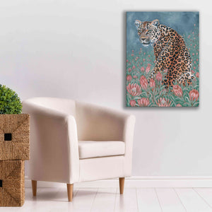 'Leopard in the Flowers' by JG Studios, Giclee Canvas Wall Art,26x34