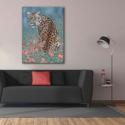 Image of 'Leopard in the Flowers' by JG Studios, Giclee Canvas Wall Art,40x54